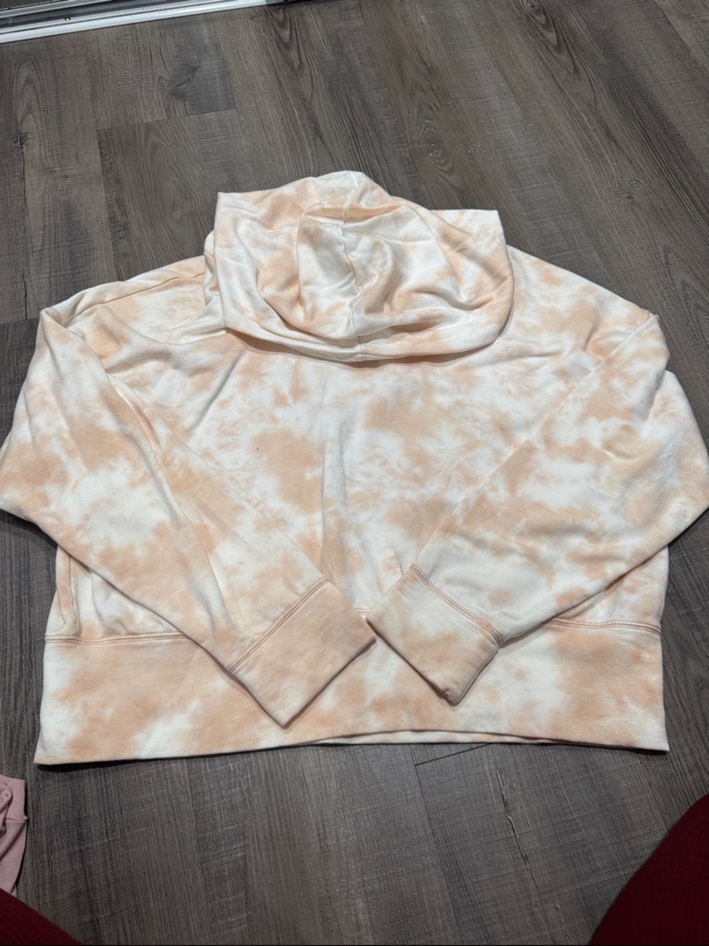 Women's Peach Tie-Dye Cowl Neck Sweatshirt